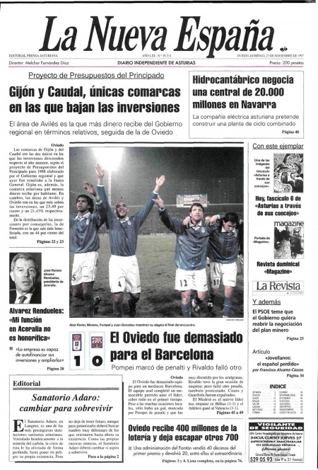Portada Domingo 23 de Noviembre de 1997