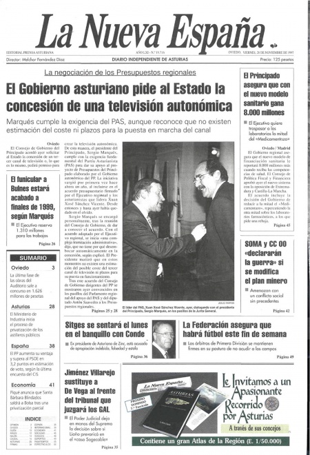 Portada Viernes 28 de Noviembre de 1997