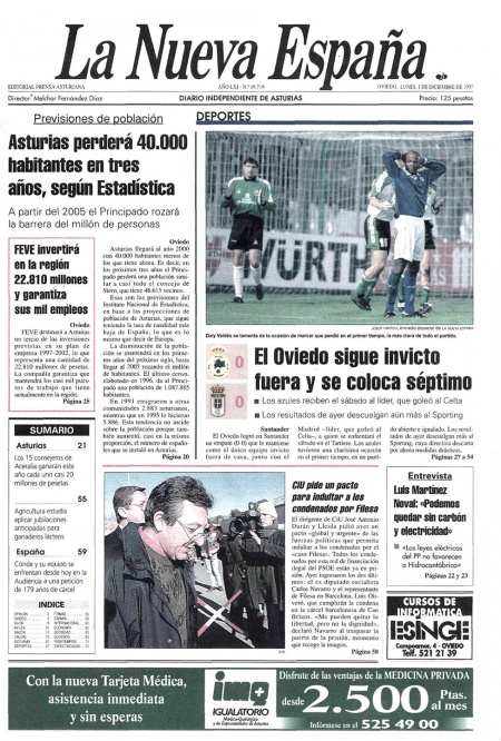 Portada Lunes 1 de Diciembre de 1997