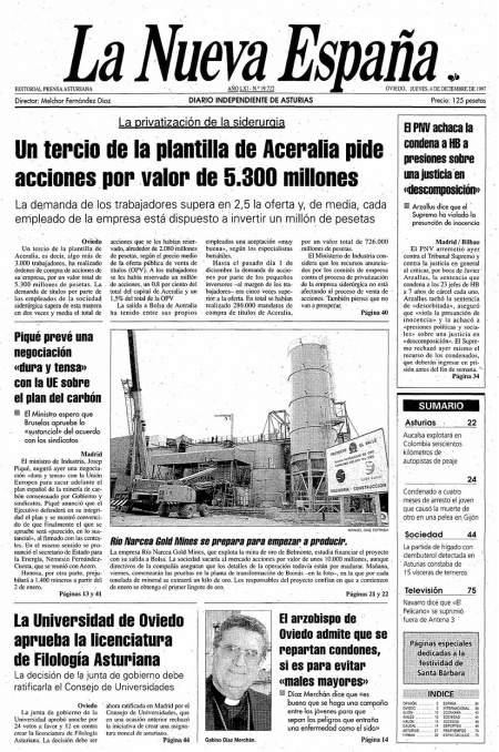 Portada Jueves 4 de Diciembre de 1997