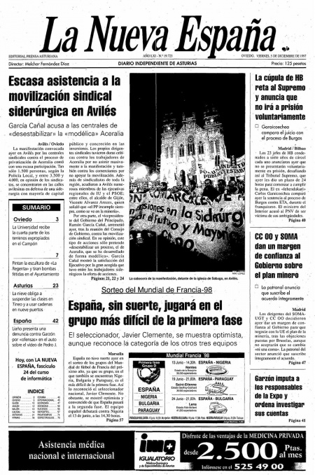 Portada Viernes 5 de Diciembre de 1997