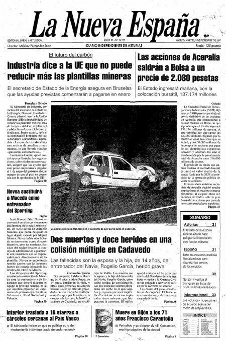 Portada Martes 9 de Diciembre de 1997