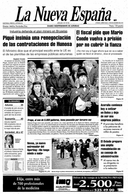 Portada Miércoles 10 de Diciembre de 1997