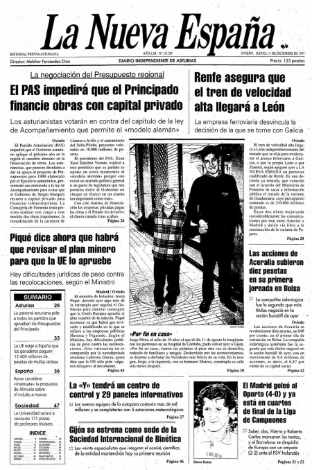 Portada Jueves 11 de Diciembre de 1997