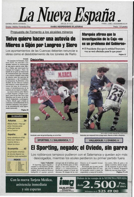 Portada Lunes 15 de Diciembre de 1997
