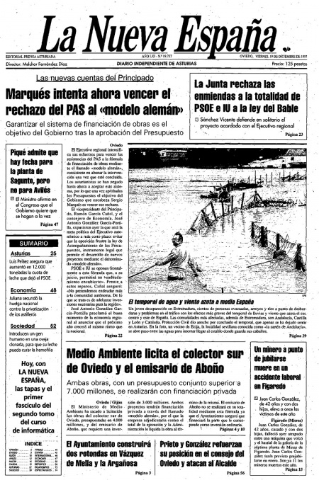 Portada Viernes 19 de Diciembre de 1997