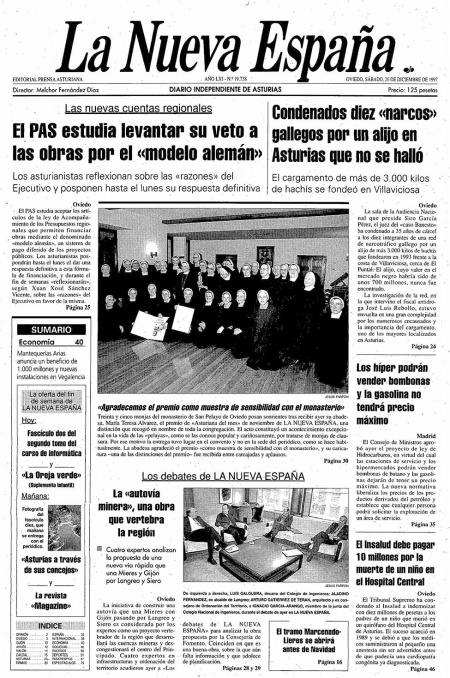 Portada Sábado 20 de Diciembre de 1997