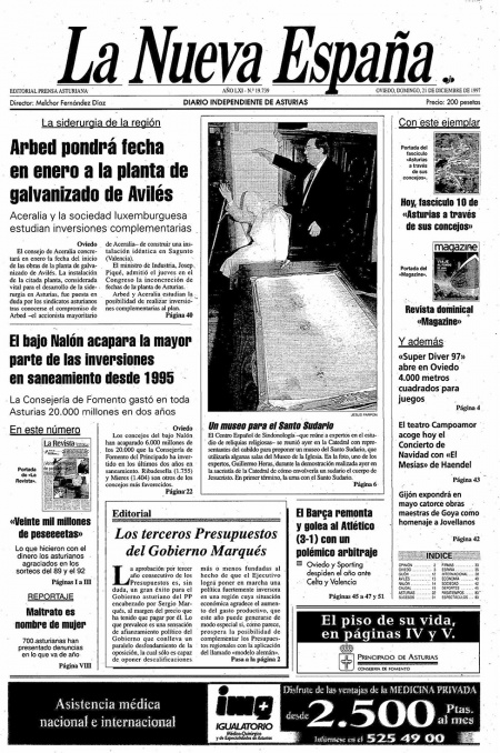 Portada Domingo 21 de Diciembre de 1997