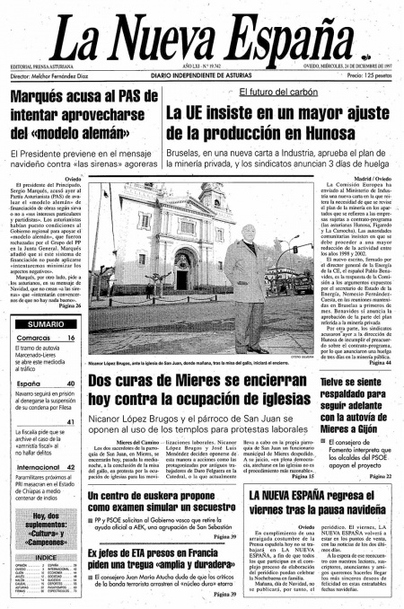 Portada Miércoles 24 de Diciembre de 1997
