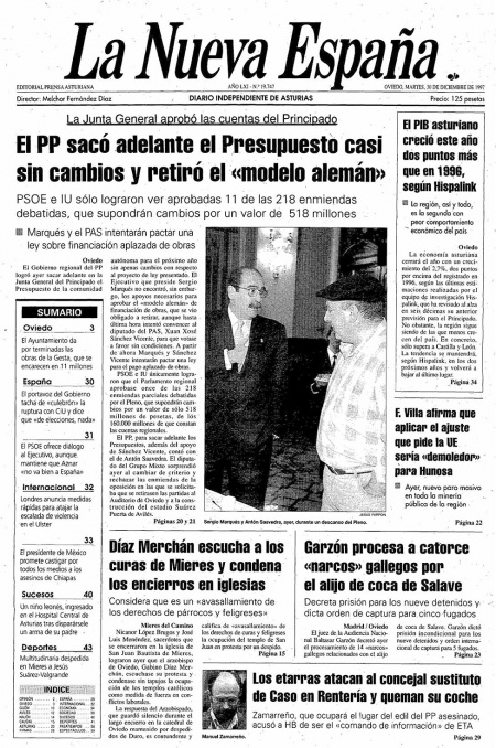 Portada Martes 30 de Diciembre de 1997