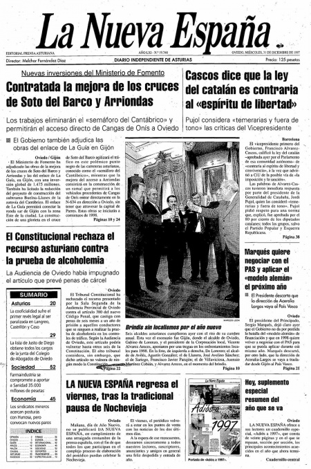 Portada Miércoles 31 de Diciembre de 1997