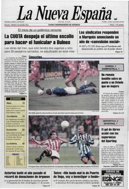 Portada Lunes 5 de  de 1998