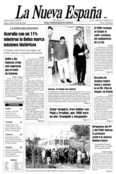 Portada Miércoles 7 de  de 1998