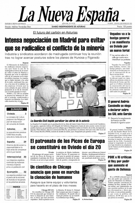 Portada Jueves 8 de  de 1998
