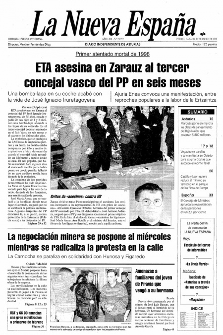 Portada Sábado 10 de  de 1998