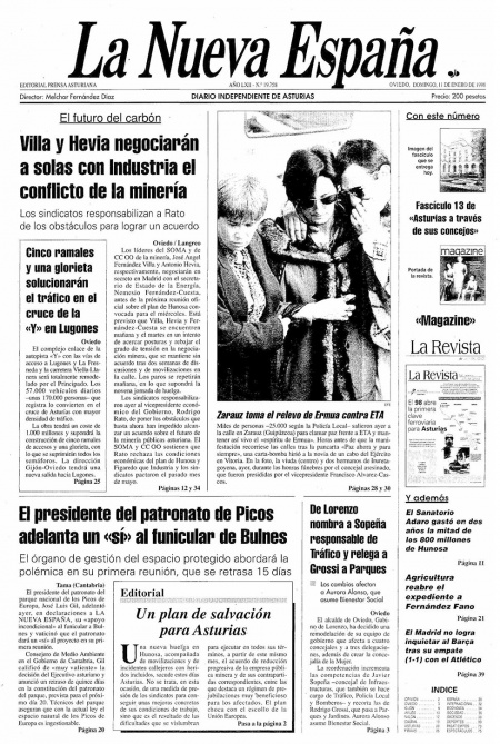 Portada Domingo 11 de  de 1998