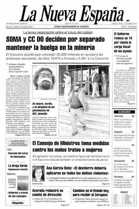 Portada Sábado 17 de  de 1998
