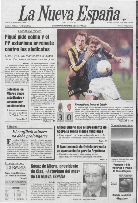 Portada Domingo 18 de  de 1998