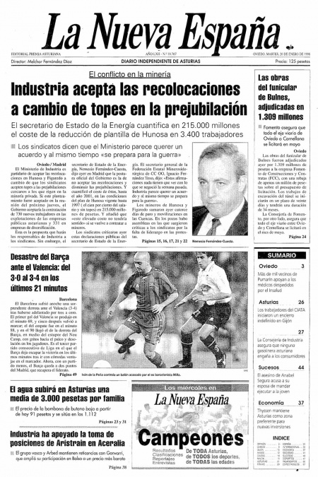 Portada Martes 20 de  de 1998