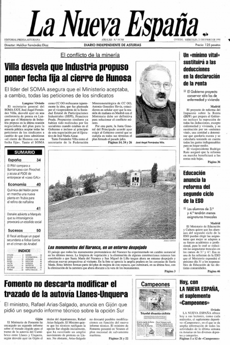 Portada Miércoles 21 de  de 1998