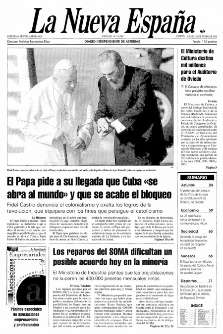 Portada Jueves 22 de  de 1998