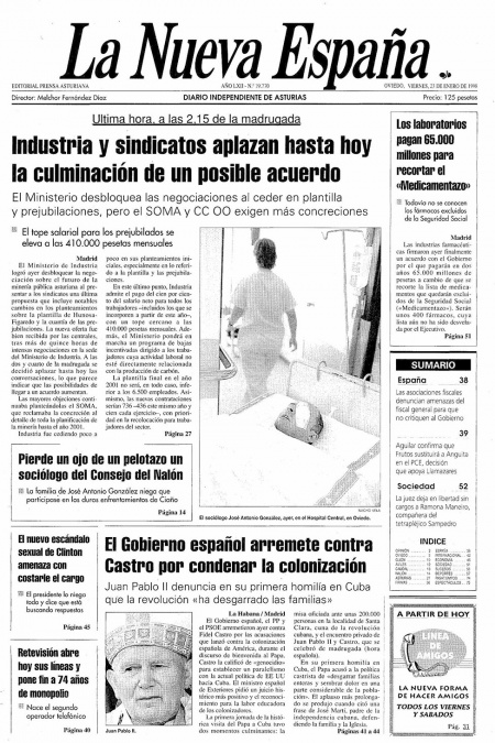 Portada Viernes 23 de  de 1998