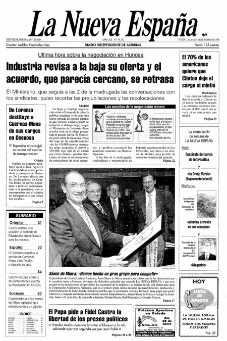 Portada Sábado 24 de  de 1998