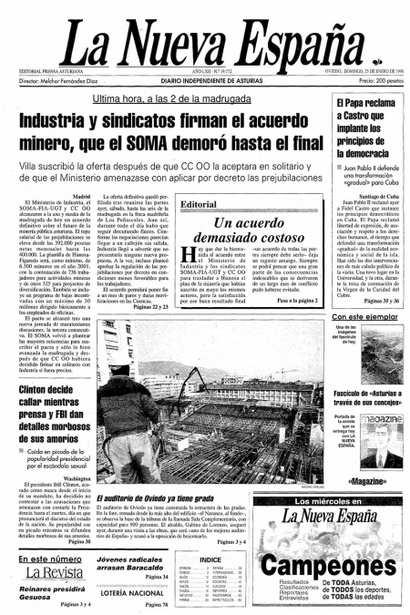 Portada Domingo 25 de  de 1998