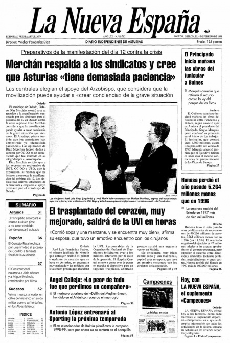 Portada Miércoles 4 de  de 1998