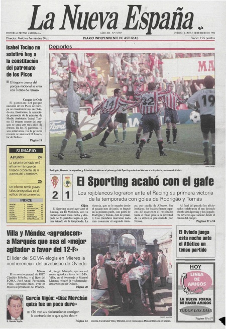 Portada Lunes 9 de  de 1998