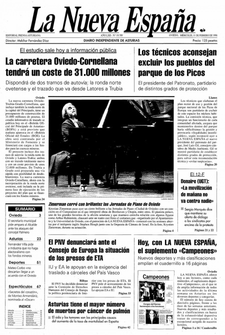 Portada Miércoles 11 de  de 1998