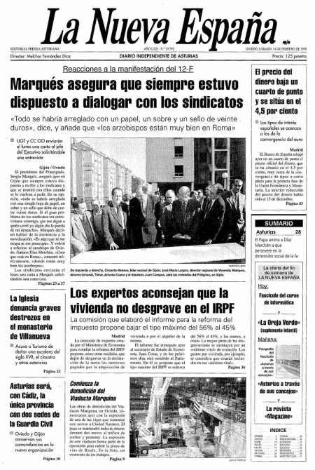 Portada Sábado 14 de  de 1998
