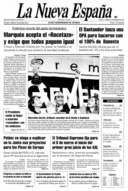Portada Viernes 20 de  de 1998