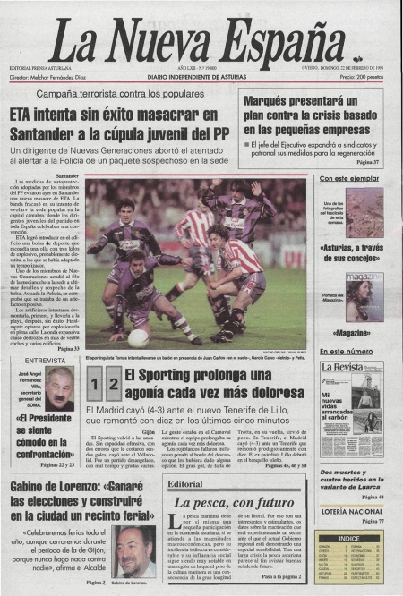 Portada Domingo 22 de  de 1998