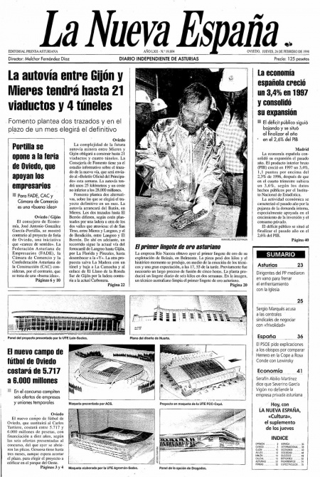 Portada Jueves 26 de  de 1998