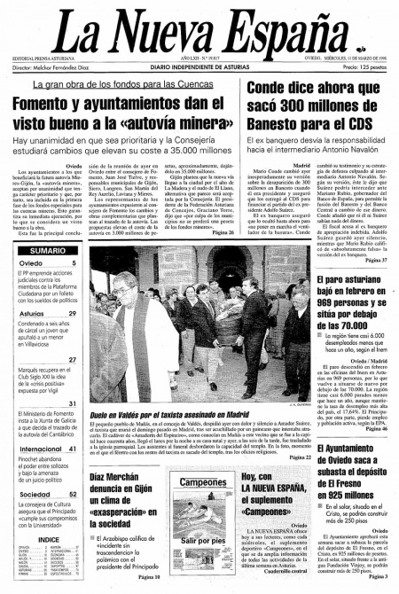 Portada Miércoles 11 de  de 1998
