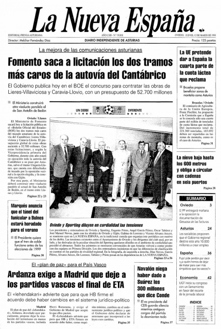 Portada Jueves 12 de  de 1998