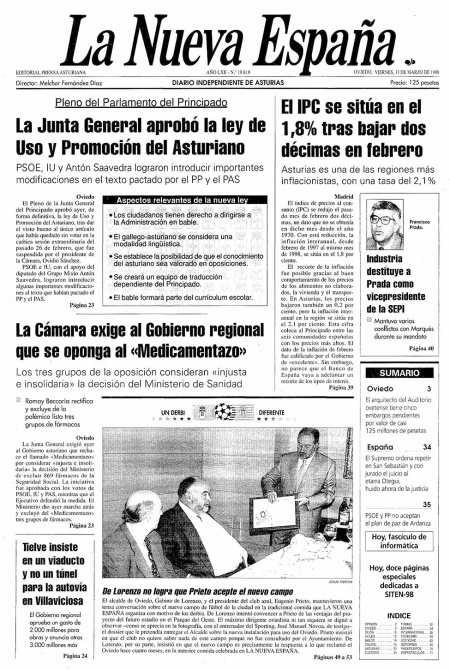 Portada Viernes 13 de  de 1998