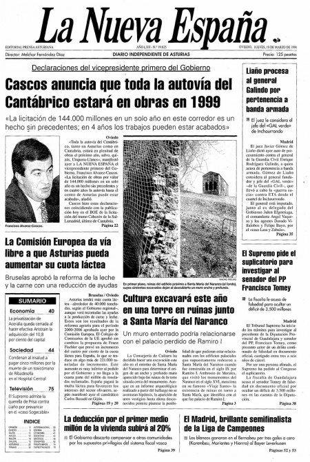 Portada Jueves 19 de  de 1998