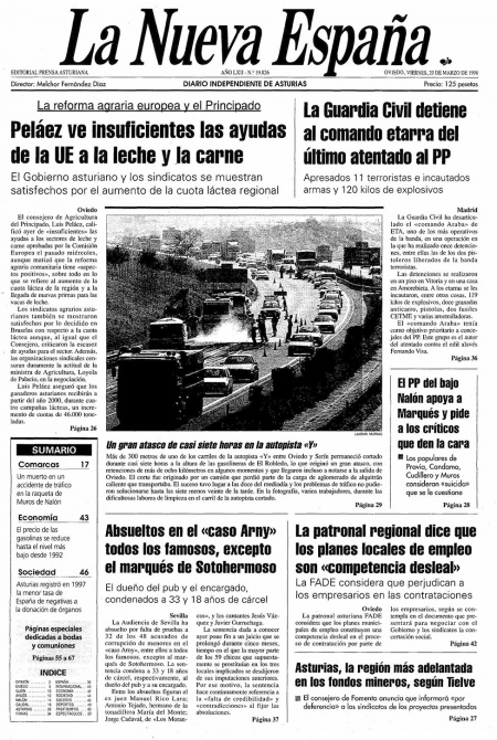 Portada Viernes 20 de  de 1998