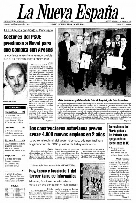 Portada Sábado 21 de  de 1998