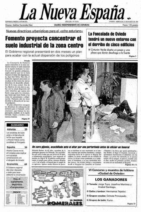 Portada Miércoles 25 de  de 1998