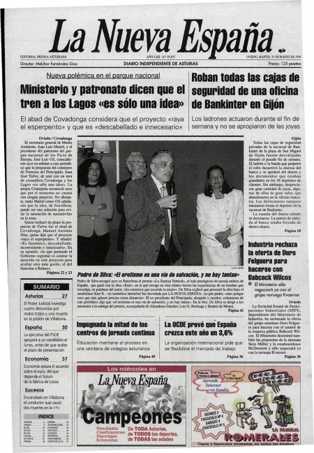 Portada Martes 31 de  de 1998