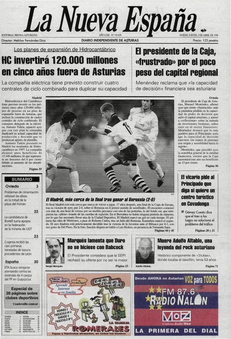 Portada Jueves 2 de  de 1998