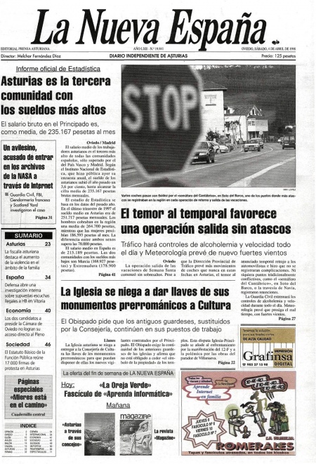 Portada Sábado 4 de  de 1998