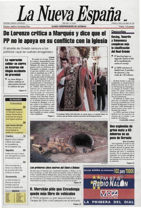 Portada Lunes 6 de  de 1998