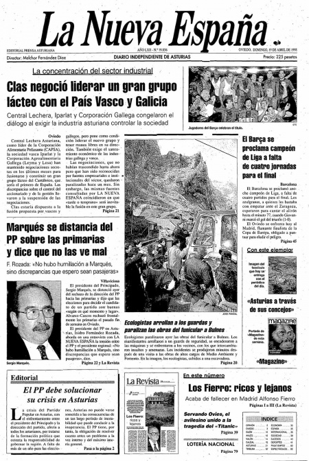 Portada Domingo 19 de  de 1998