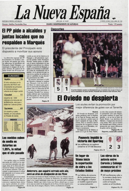 Portada Lunes 20 de  de 1998