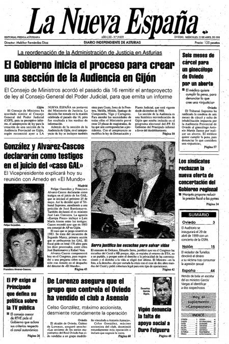 Portada Miércoles 22 de  de 1998