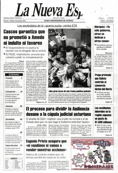 Portada Jueves 23 de  de 1998